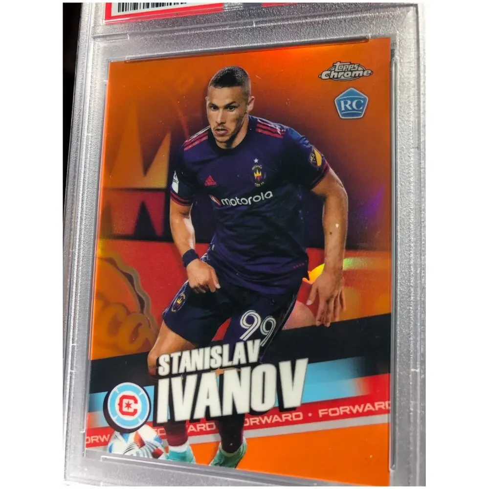 2022 Topps Chrome MLS Orange Refractor #155 Stanislav Ivanov RC Fire /25 PSA 10